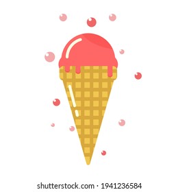 juicy pink ice cream .vector illustration