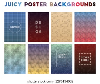 Juicy Poster Backgrounds. Alluring geometric patterns, outstanding vector illustration.