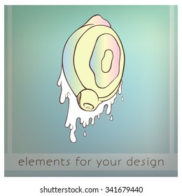 Juicy rainbow lemon. Vector illustration. EPS 10