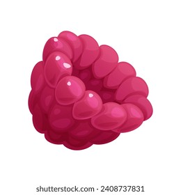 Juicy raspberry on an isolated background. Ripe berries for decoration and design of banners, postcards, stickers