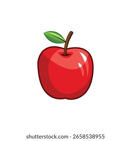 Jugoso diseño de Vector de manzana roja con estilo realista