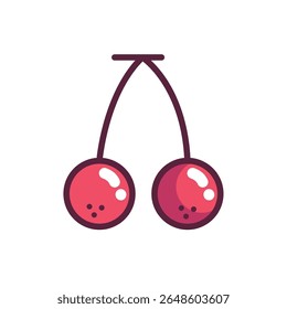 Juicy Red Cherries Vetor com