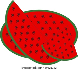 Juicy Red Watermelon Slices