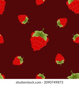 juicy repeat pattern created with raspberry fruit, raspberry fruit seamless pattern created on flat colored background.  