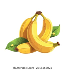 Juicy ripe banana eating icon isolated