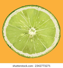 juicy ripe lime in the cut