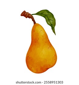 Juicy, ripe pear fruits. Vector graphics.