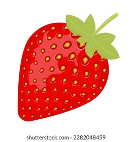 Juicy ripe strawberries. Realistic strawberries on a white background.