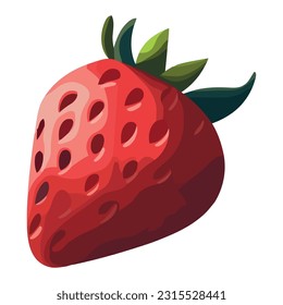 Vector de ilustración de fresa madura jugosa sobre blanco
