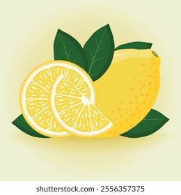 Juicy ripe yellow lemon for healthy eating