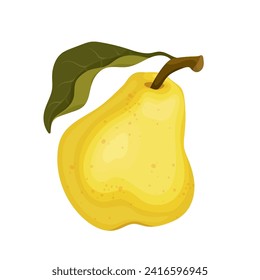 Juicy, ripe yellow pear. Vector graphics.