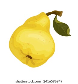 Juicy, ripe yellow pear. Vector graphics.