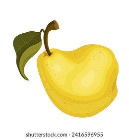 Juicy, ripe yellow pear. Vector graphics.