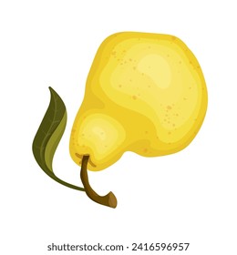 Juicy, ripe yellow pear. Vector graphics.