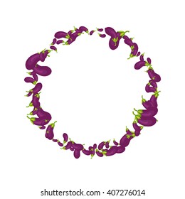 juicy round frame of eggplats.