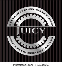 Juicy silver emblem or badge