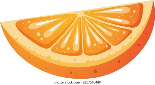 Jugosa tajada de naranja al estilo de las caricaturas