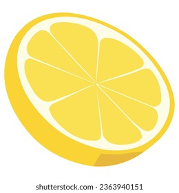 A juicy slice of organic lemon over white