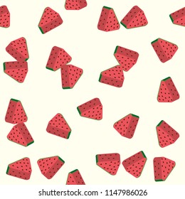 A juicy slice of watermelon, sweet fruit