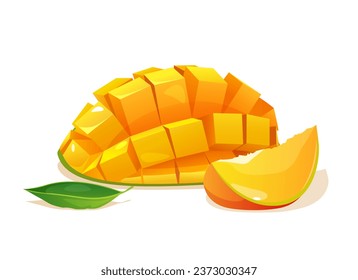 Mango jugoso aislado en un fondo blanco

