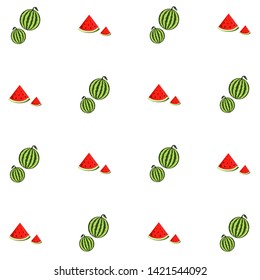 juicy slices of watermelon, pattern, on a white background,Day watermelon