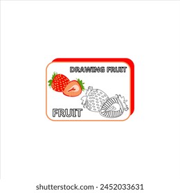 juicy strawberries colored vector stock illustration outline on an isolated background
