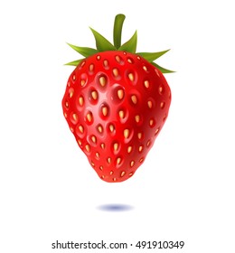 juicy strawberries on a white background