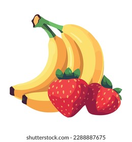 Juicy strawberries, ripe bananas - perfect summer snack