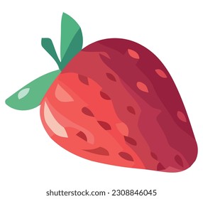 Juicy strawberry design over white