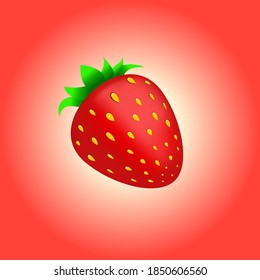 Juicy strawberry, made in Illustrator