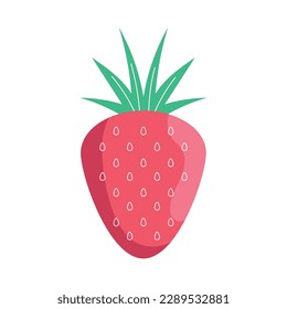 Juicy strawberry, ripe and fresh for eating over white