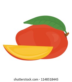 
Juicy summer fresh fruit with a slice depicting mango
