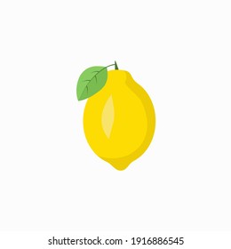 Juicy summer yellow lemon with green leaf for fresh juices