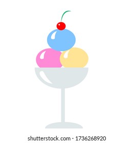 juicy tasty  ice cream illustration, colorful vector
