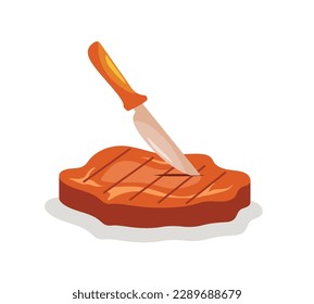 Jugosa y sabrosa carnicería aislada de ilustración vectorial