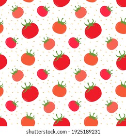 Juicy and tasty tomatoes design. Seamless tomato pattern. Vector illustration.