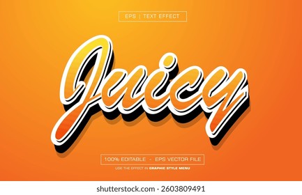 Juicy text effect with orange style