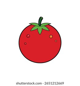 Tomate suculento com gotículas de água layout vetor limpo realista ilustração Vetor
