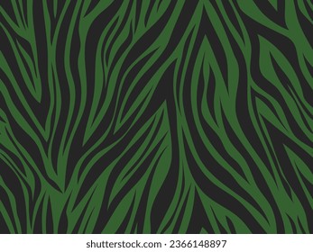 Juicy tropical seamless pattern. Exotic vector print. Green and black foliage. Luxurious botanical background. Abstract animalistic print. Modern design of fabric, packaging, spa, beauty.