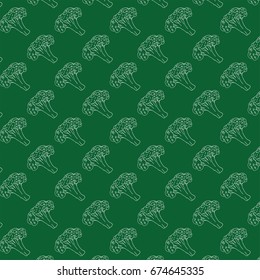 Juicy vector seamless broccoli pattern