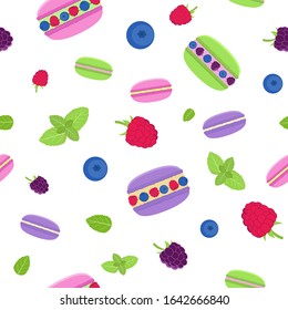 Juicy сookies with сream. Vector. seamless pattern. Juicy macaroons.