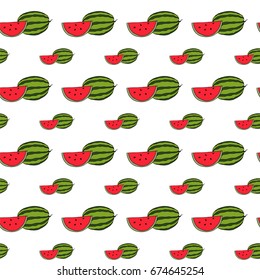 Juicy vector seamless watermelon pattern