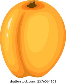 Juicy and vibrant, this illustration of a ripe apricot embodies the essence of healthy eating, its bright color and smooth skin promising a burst of flavor and nutrients