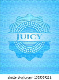 Juicy water wave concept emblem background.