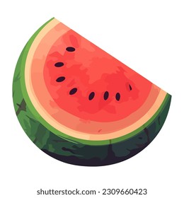 Juicy watermelon fresh fruit icon isolated