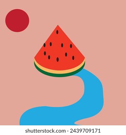 juicy watermelon fruit vector design 