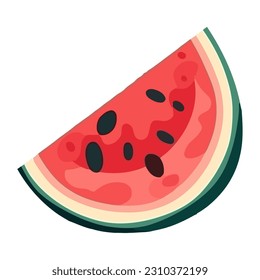 Juicy watermelon refreshment snack icon isolated