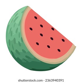 Juicy watermelon slice design over white
