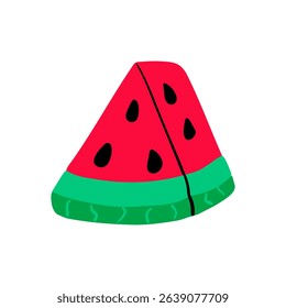 Juicy watermelon slice graphic illustration. Fresh, hand drawn design. 