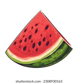 Juicy watermelon slice isolated icon